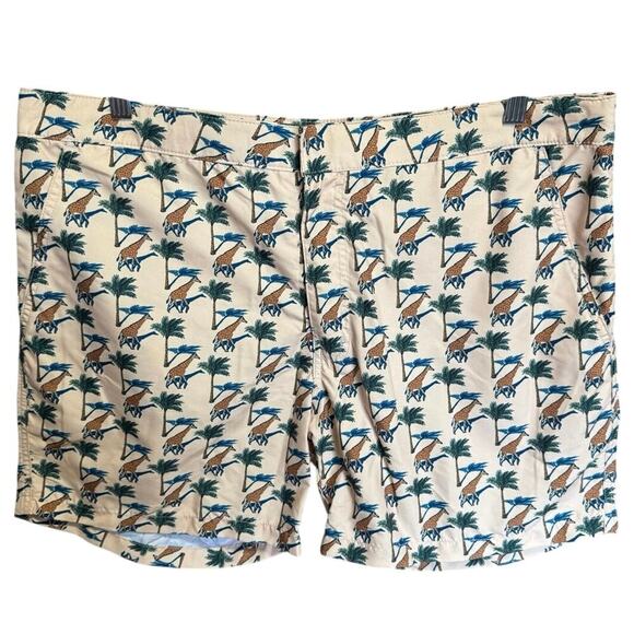 Retromarine Banana Republic NWT Swim Shorts Giraffe Print Mesh Lining Size XL - Picture 2 of 13